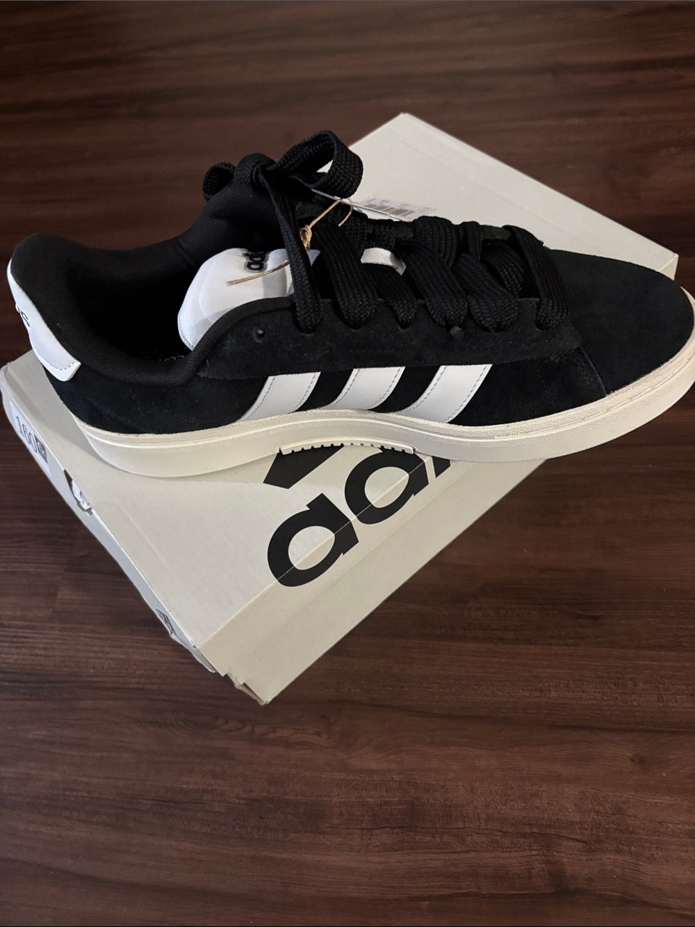 adidas Black and White Suede Low-Top Sneakers